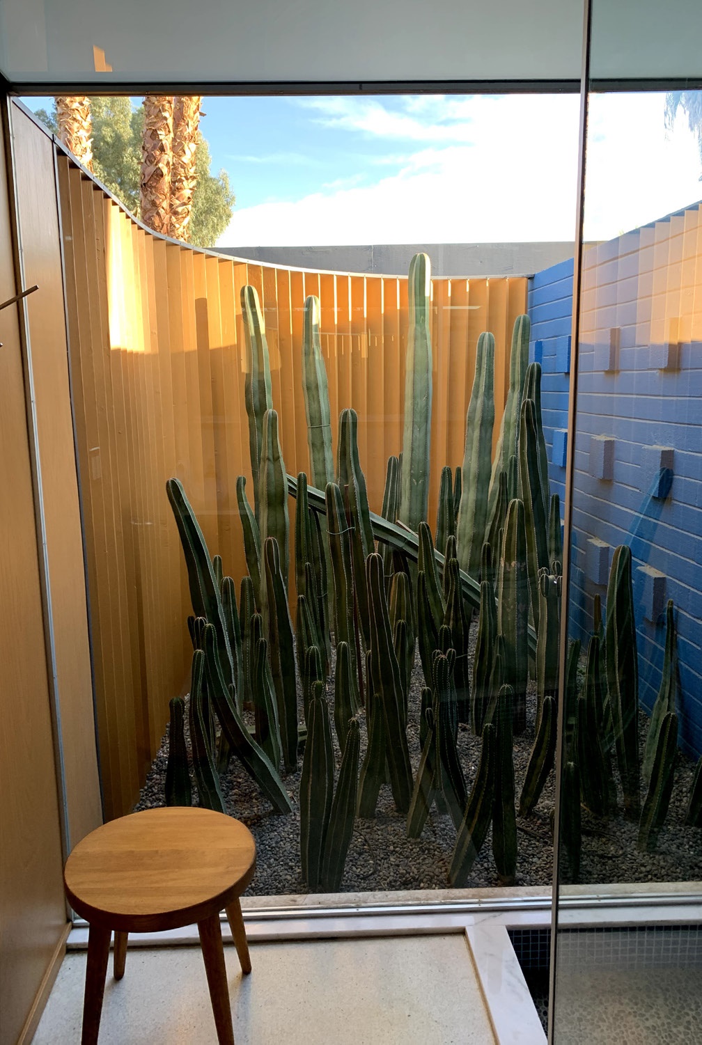 Bathroom, looking outward, rehabilitated floor, window and added privacy fence